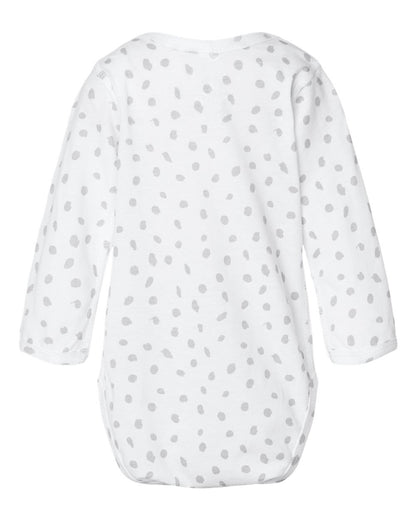 Rabbit Skins Infant Fine Jersey Long Sleeve Bodysuit 4421 #color_White Spot