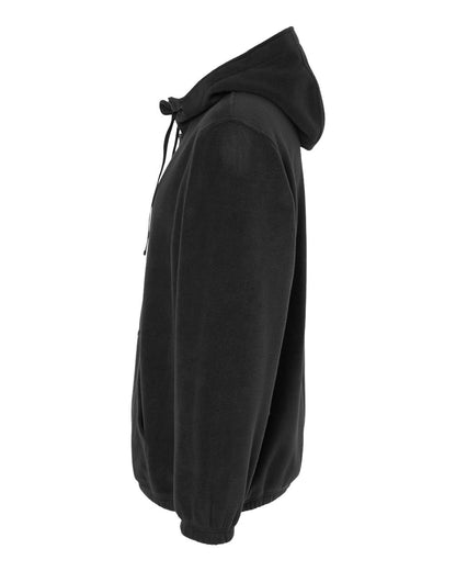 Burnside Polar Fleece Quarter-Zip Hooded Pullover 3600 #color_Black