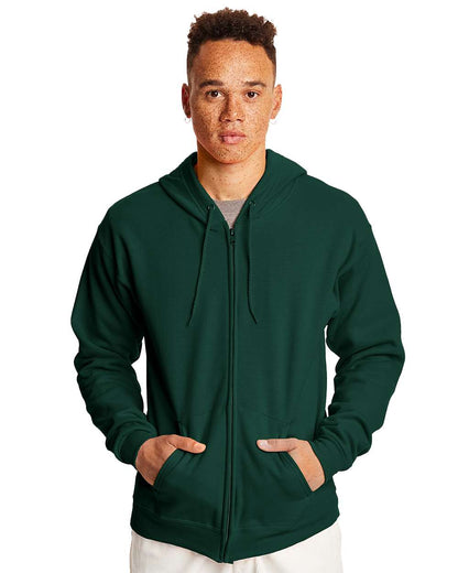Hanes Unisex EcoSmart® Full-Zip Hooded Sweatshirt P180 #color_Deep Forest