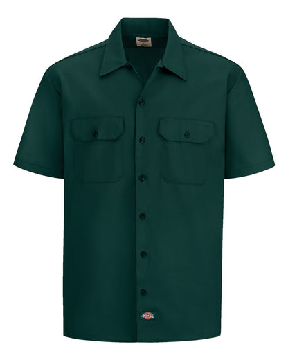 Dickies Short Sleeve Work Shirt - Tall Sizes 2574T #color_Hunter Green
