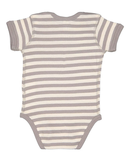 Rabbit Skins Infant Baby Rib Bodysuit 4400 #color_Titanium/ Natural Stripe
