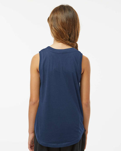 LAT Girls' Relaxed Fine Jersey Tank 2692 #colormdl_Denim