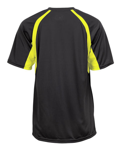 Badger Men's B-Core Hook T-Shirt 4144 #color_Graphite/ Safety Yellow