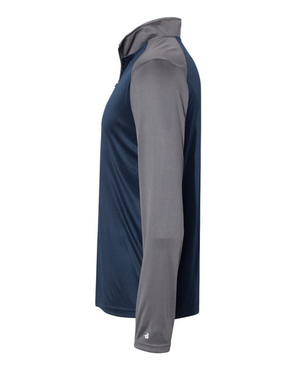 Badger Ultimate SoftLock™ Sport Quarter-Zip Pullover 4006 #color_Navy/ Graphite