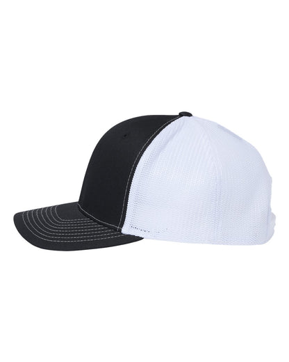 Richardson 112+ R-Flex Adjustable Trucker Cap 112PL #color_Black/ White