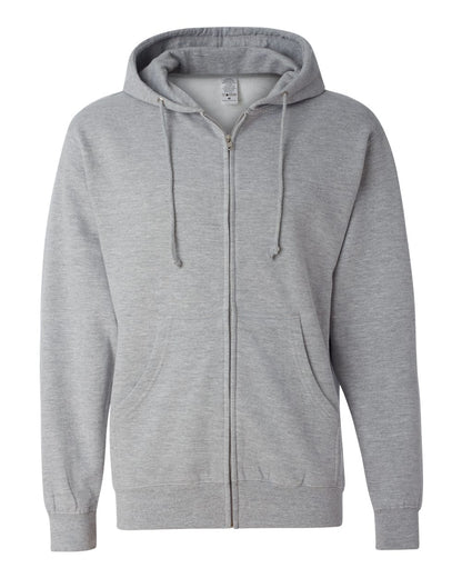 Independent Trading Co. Unisex Midweight Full-Zip Hooded Sweatshirt SS4500Z #color_Grey Heather