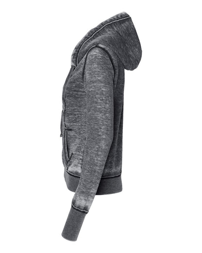 J. America Women's Zen Fleece Full-Zip Hooded Sweatshirt 8913 #color_Dark Smoke