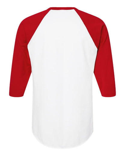 Tultex Fine Jersey Raglan T-Shirt 245 #color_White/ Red