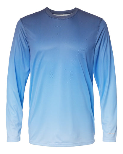 Paragon Unisex Barbados Performance Pin Dot Long Sleeve T-Shirt 225 #color_Navy/ Blue Mist