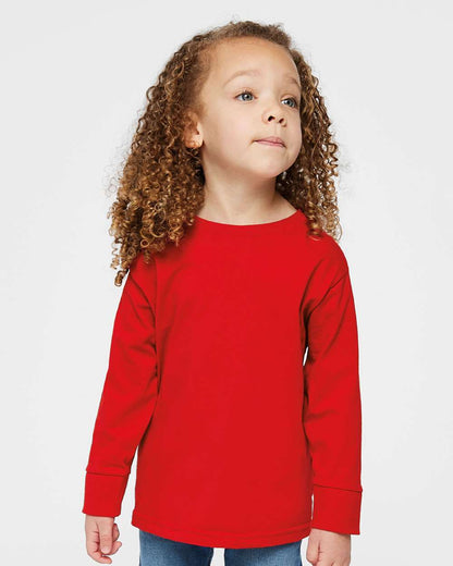 Rabbit Skins Toddler Fine Jersey Long Sleeve Tee 3302 #colormdl_Red