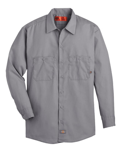 Dickies Men's Tall Industrial Long Sleeve Work Shirt L535T #color_Graphite Grey