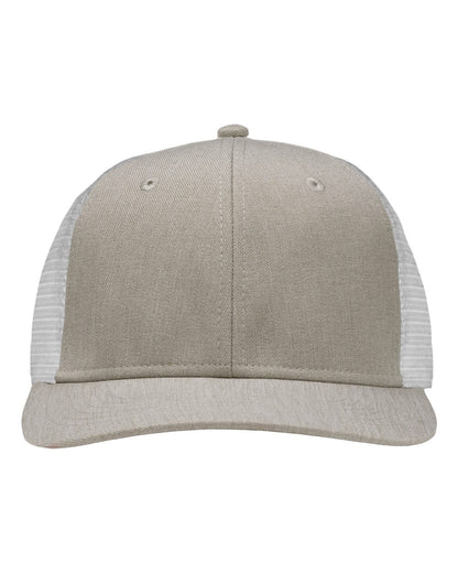 Sportsman Modern Six-Panel Trucker Fit Cap SP1650 #color_Grey Heather/ White