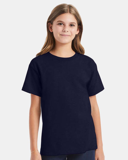 Hanes Essential-T Youth T-Shirt 5480 #colormdl_Athletic Navy