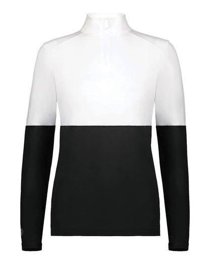 Holloway Women's Momentum Team Quarter-Zip Pullover 223700 #color_Black/ White
