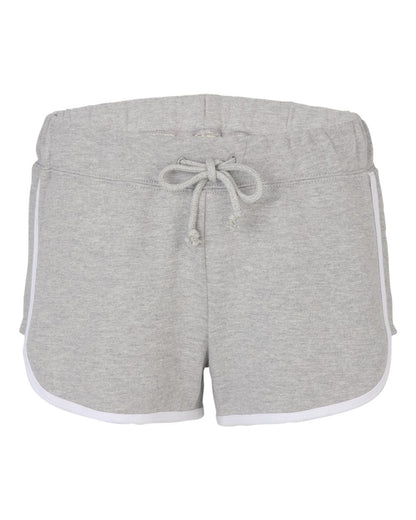 Boxercraft Women's French Terry Shorts BW6402 #color_Oxford Heather/ White
