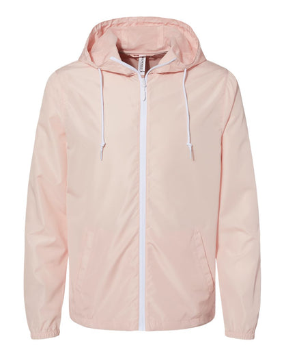 Independent Trading Co. Lightweight Windbreaker Full-Zip Jacket EXP54LWZ #color_Blush/ White Zipper