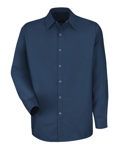 Red Kap Men's Specialized Pocketless Long Sleeve Work Shirt SP16 #color_Navy