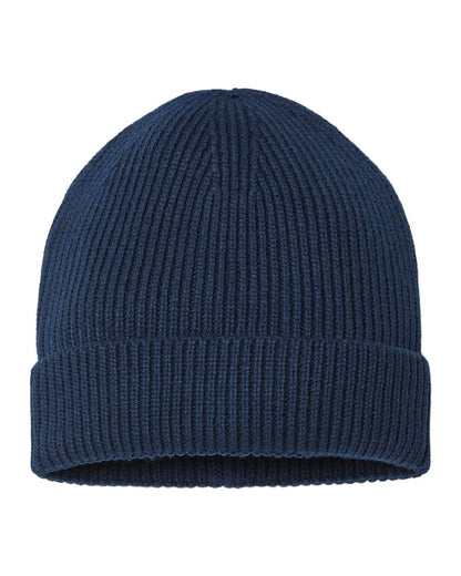 Atlantis Headwear Sustainable Fine Rib Cuffed Beanie ANDY #color_Navy