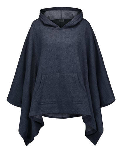 MV Sport Women's Amanda Fleece Poncho W17125 #color_Navy Heather