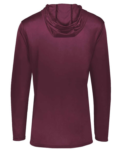 Holloway Men's Momentum Hooded Long Sleeve T-Shirt 222830 #color_Maroon
