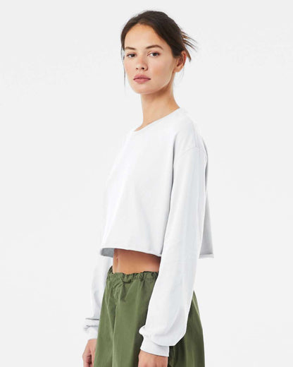 BELLA + CANVAS Women's FWD Fashion Crop Long Sleeve Tee 6501 #colormdl_White