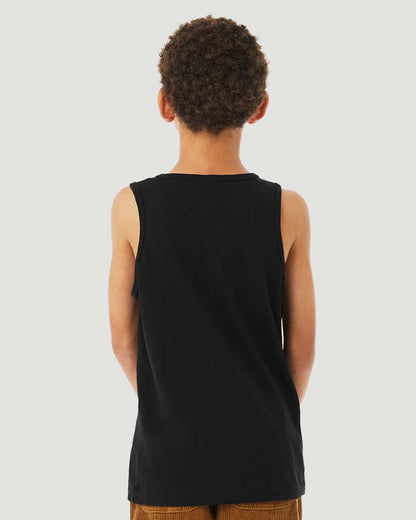 BELLA + CANVAS Youth Heather CVC Tank 3480YCVC #colormdl_Solid Black Blend