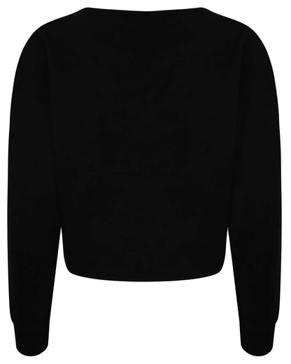 AWDis Women's Cropped Crewneck Sweatshirt JHA035 #color_Jet Black