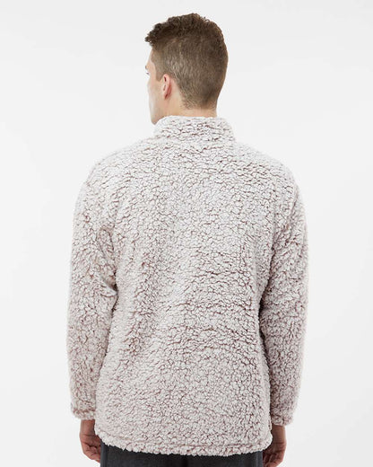 J. America Men's Sherpa Quarter-Zip Pullover 8454 #colormdl_Oatmeal Heather