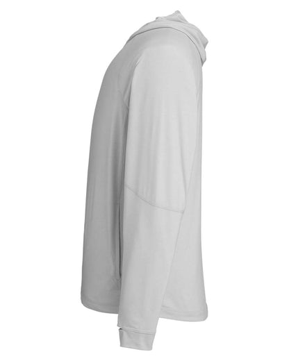 North End Unisex JAQ Stretch Performance Hooded Long Sleeve T-Shirt NE105 #color_Platinum
