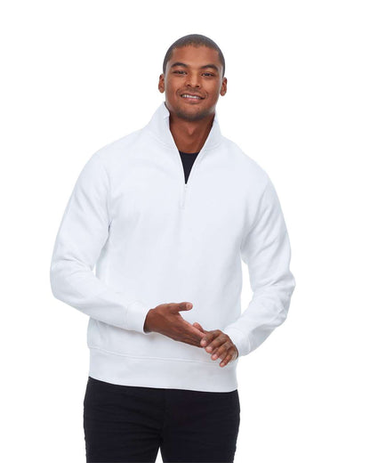 Threadfast Apparel Unisex Ultimate Fleece Quarter-Zip Sweatshirt 320Q #colormdl_White