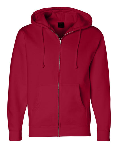 Independent Trading Co. Heavyweight Full-Zip Hooded Sweatshirt IND4000Z #color_Red