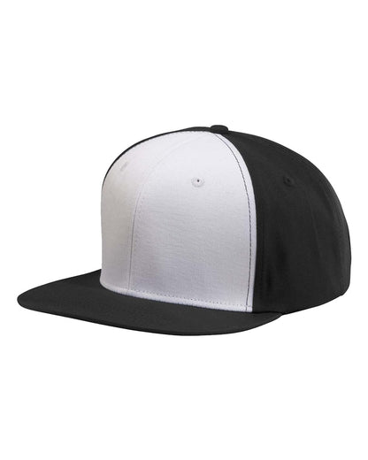 Big Accessories Flat Bill Cap BA516 #color_Black/ White