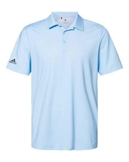 Adidas Men's Ultimate365 Diamond Dot Print Polo A498 #color_Glow Blue/ White/ Navy