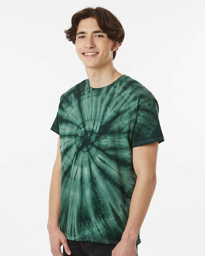 Dyenomite Cyclone Pinwheel Tie-Dyed T-Shirt 200CY #colormdl_Forest