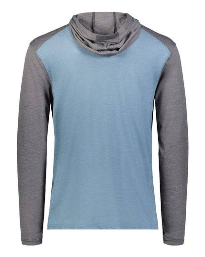 Augusta Sportswear Unisex Gameday Vintage Hooded T-Shirt 6884 #color_Storm Heather/ Carbon Heather