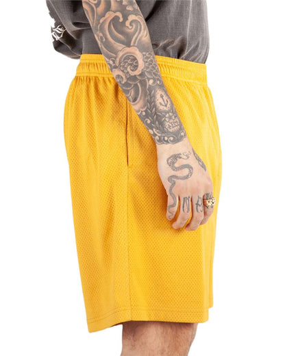 Shaka Wear Men's Mesh PE Gym Shorts SHMPS #colormdl_Mustard