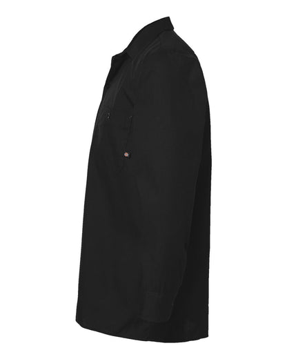 Dickies Men's Tall Industrial Long Sleeve Work Shirt L535T #color_Black