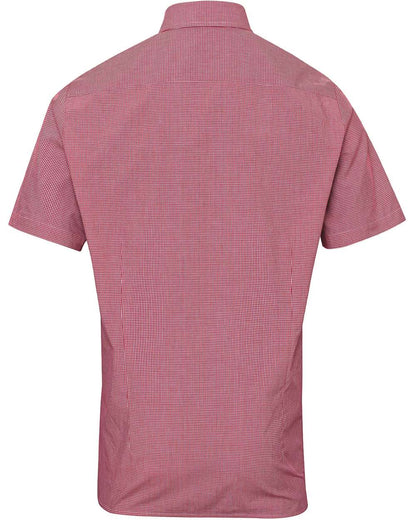 Artisan Collection by Reprime Men's Microcheck Gingham Cotton Shirt RP221 #color_Red/ White