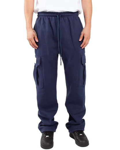 Shaka Wear Men's Fleece Cargo Pocket Sweatpants SHFCP #colormdl_Navy