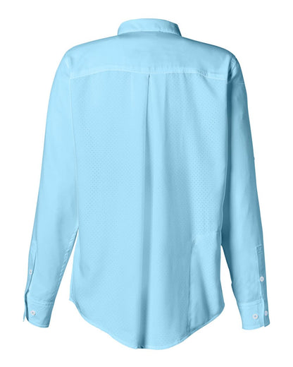 HUK Women's Tide Point Long Sleeve Shirt H615006 #color_Crystal Blue