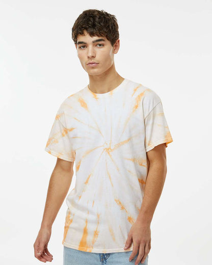 Dyenomite Cyclone Pinwheel Tie-Dyed T-Shirt 200CY #colormdl_Tangerine