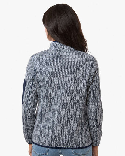 North End Women's Jasper Full-Zip Fleece Jacket NE730W #colormdl_Classic Navy/ White