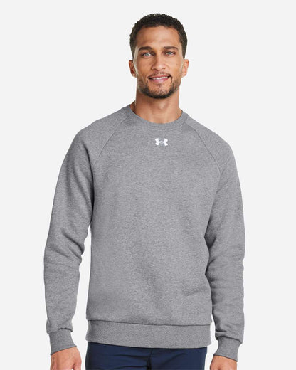 Under Armour Men's Rival Fleece Crewneck Sweatshirt 1379755 #colormdl_CS Grey Light Heather/ White