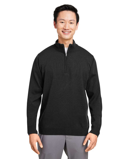 Harriton Unisex Pilbloc™ Quarter-Zip Pullover Sweater M421 #colormdl_Black