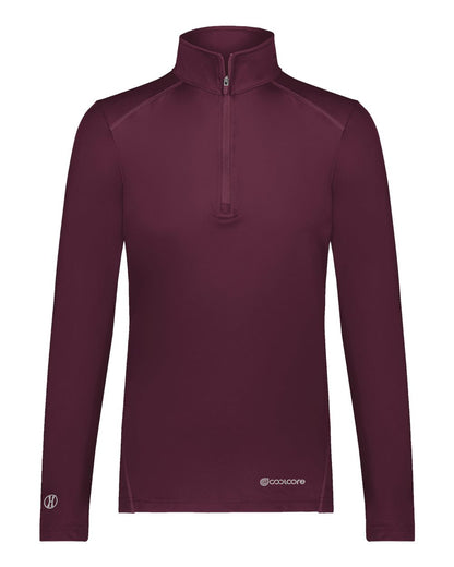 Holloway Women's CoolCore® Quarter-Zip Pullover 222340 #color_Maroon