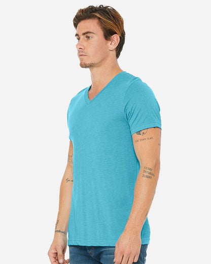 BELLA + CANVAS Unisex Triblend V-Neck Tee 3415 #colormdl_Aqua Triblend