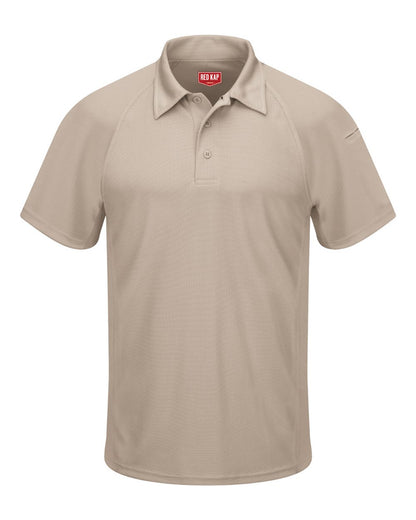 Red Kap Men's Performance Knit® Flex Series Active Polo SK92 #color_Tan