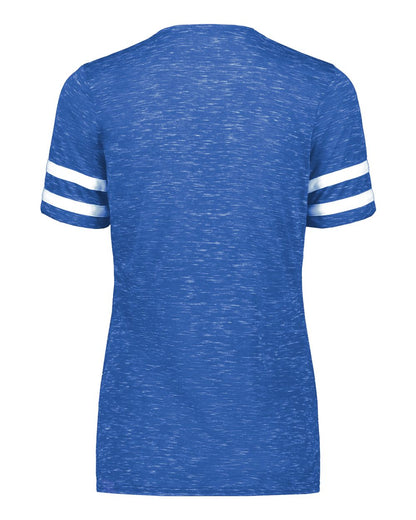 Holloway Women's Eco Revive™ Monterey V-Neck T-Shirt 223245 #color_Royal Heather/ White