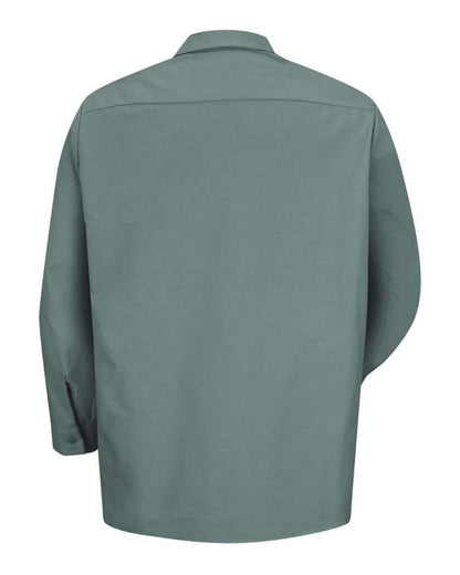 Red Kap Men's Tall Industrial Long Sleeve Work Shirt SP14T #color_Light Green