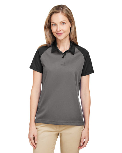 Team 365 Ladies' Command Snag-Protection Colorblock Polo TT21CW #color_SPRT GRAPHT / BLK